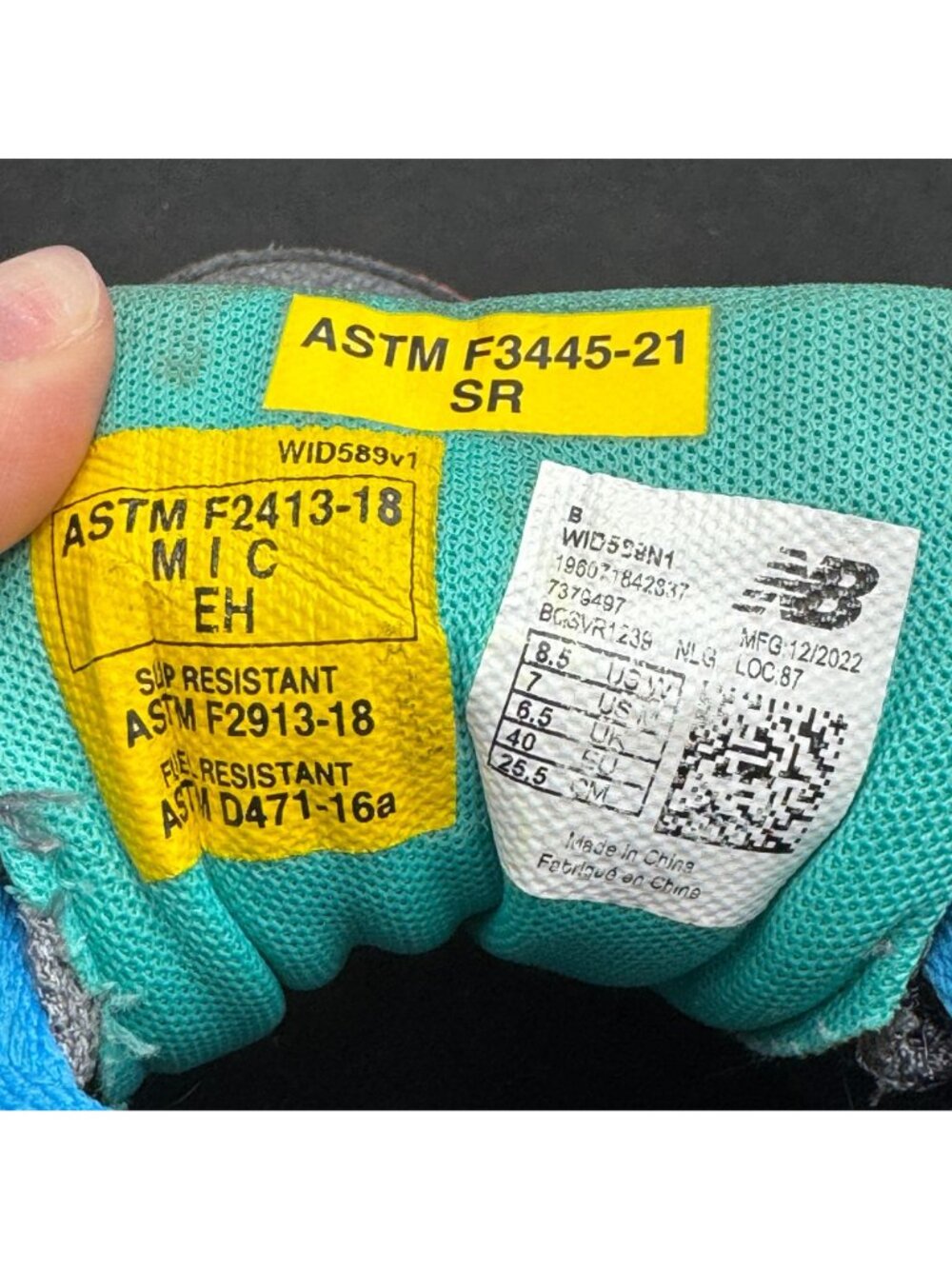 New Balance 589 Industrial Safety Toe Slip-Resistant Outsole Sneakers Size 8.5/W - Picture 10 of 10